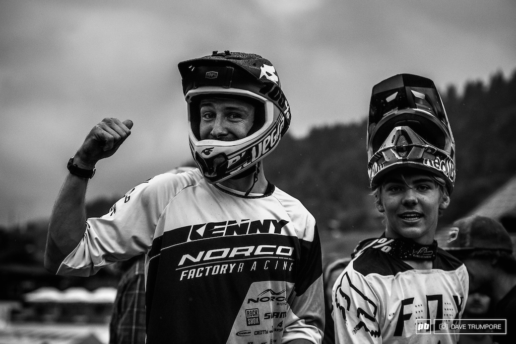 Sam Blenkinsop and Finn Iles less than excited about the thunderstorm quickly moving in.
