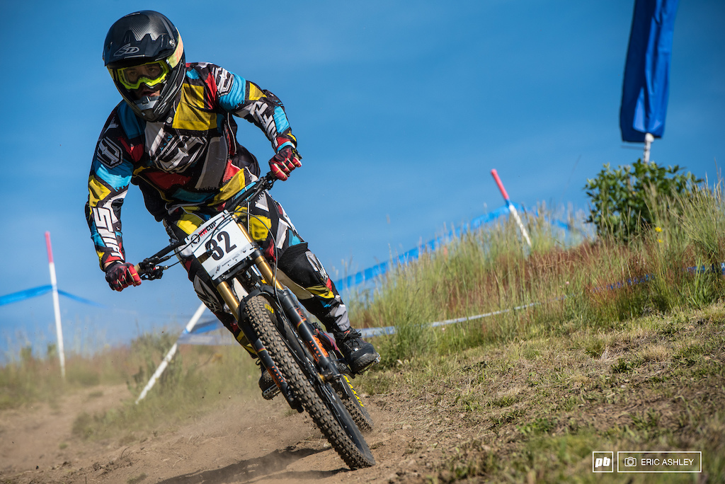 Carson Eiswald Pro Men flying through his favortie part of the course. I ve never really raced something like that. On Friday it was really muddy really greasy and you could pull some pretty big drifts which I liked a lot.