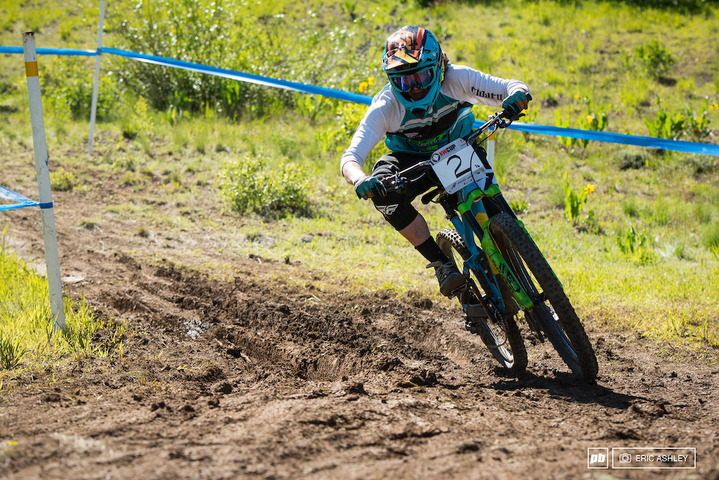 Kent Billingsley s high-speed tragectory out of the ruts gave a moment of pause to a few gathered specators who were standing close to the apex Pro Men .