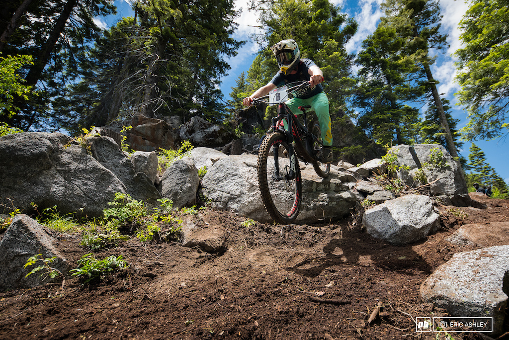 Nikolas Clarke takes a fast but more challenging line into the top of the slab Pro Men .