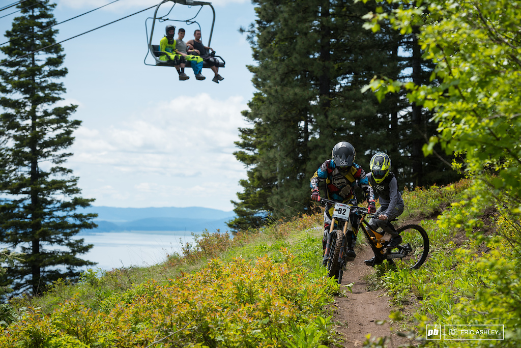 In an effort to reach the course quicker some shortcuts were quickly worked out. Carson Eiswald Pro Men and Declan Ervin Cat 1 Men 0-18 .