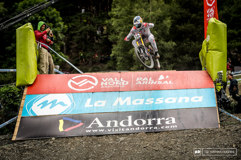 Loic Bruni crushing the finish drop and propelling himself back up onto the podium where he belongs.