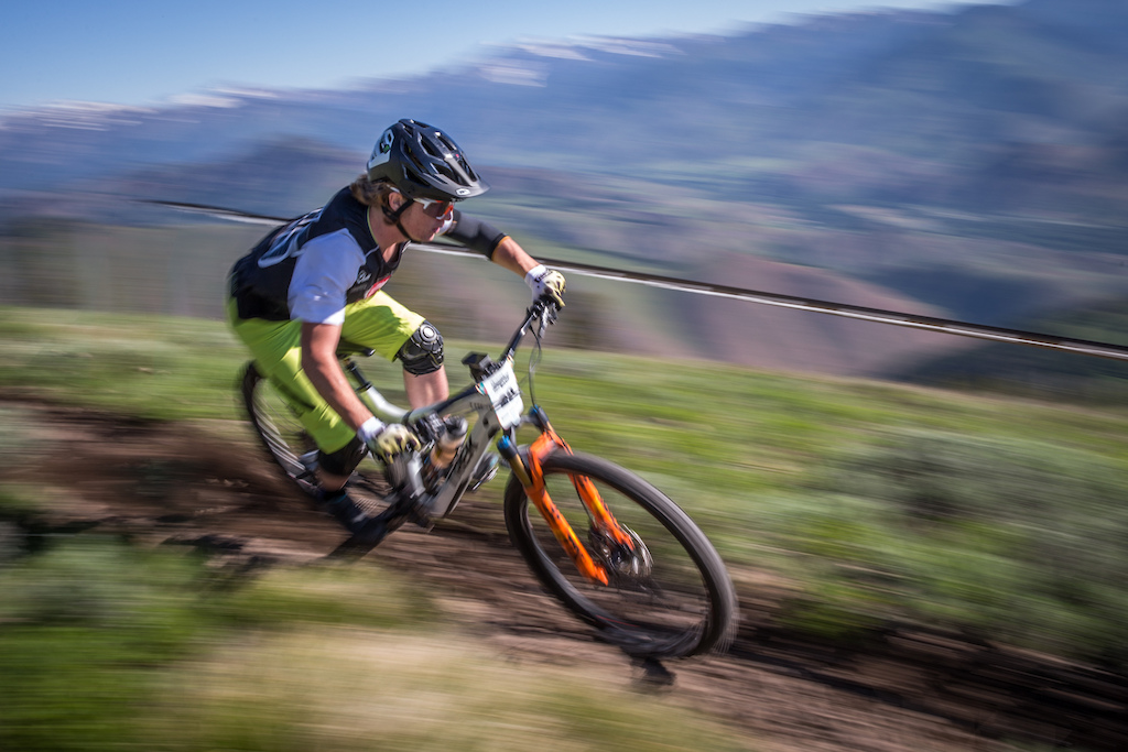 Travis Claypool races stage one in the Expert division during Round 3 of the 2017 SCOTT Enduro Cup presented by Vittoria in Sun Valley, ID on July 1, 2017. Photographer: Jay Dash, courtesy of Enduro Cup