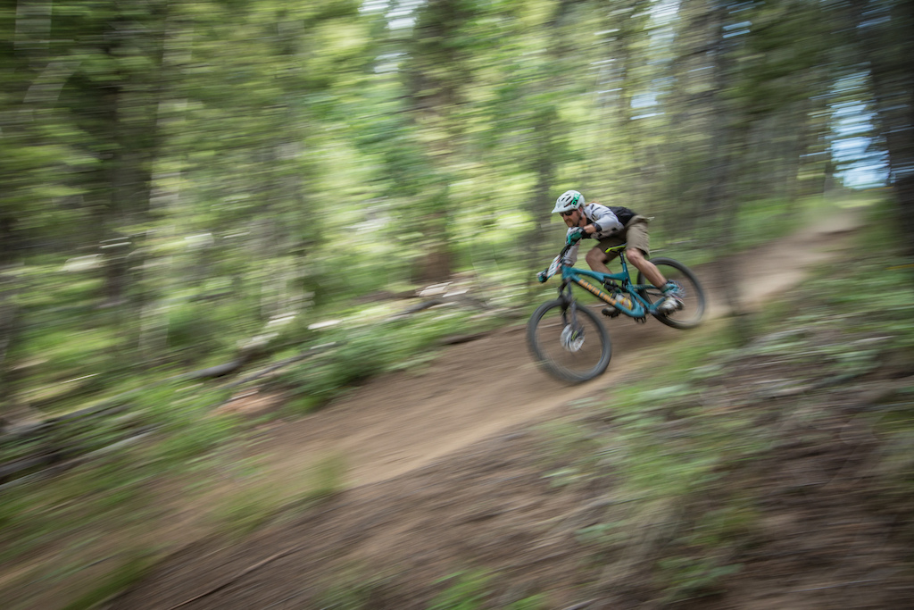 Unknown rider races Stage 4 in the Pro Men's Division of Round 3 in the 2017 Scott Enduro Cup presented by Vittoria in Sun Valley, ID on July 2nd, 2017.