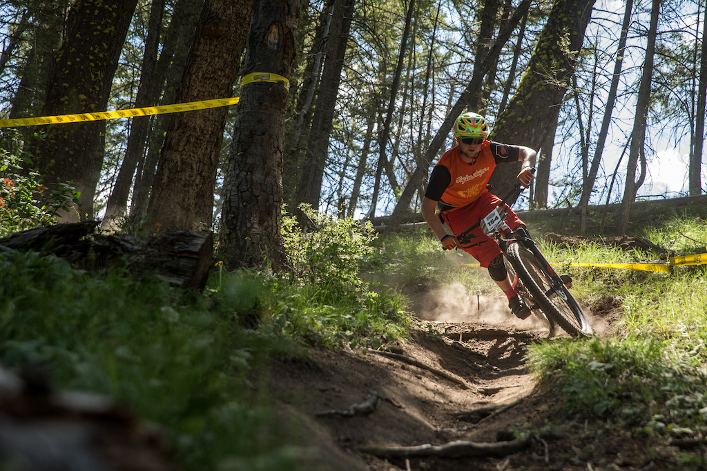 Dugan Merrill races Stage 4 in the Junior Men's Division of Round 3 in the 2017 Scott Enduro Cup presented by Vittoria in Sun Valley, ID on July 2nd, 2017.