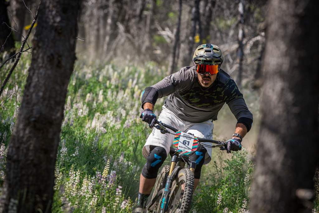Peter Anderson races stage four in the Vet Expert division during Round 3 of the 2017 SCOTT Enduro Cup presented by Vittoria in Sun Valley ID on July 2, 2017. Photographer: Sean Ryan, courtesy Enduro Cup