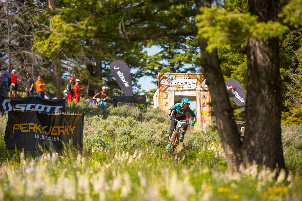 Anne Galyean races the Pro Division in Round  3 of the 2017 SCOTT Enduro Cup presented by Vittoria in Sun Valley, Idaho on July 2nd 2017. Photographer Noah Wetzel, courtesy of Enduro Cup