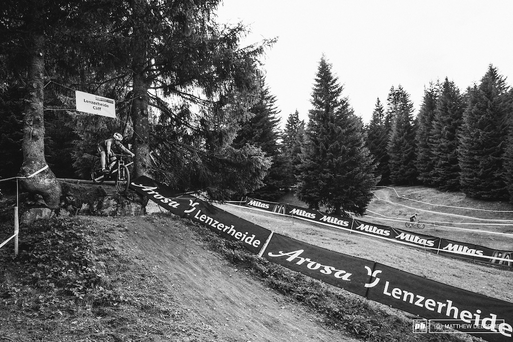 The Lenzerheide Drop. Yes, there is a B Line. Yes, the feature is like butter.