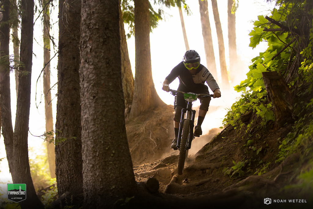 Dylan Prohm races Stage 1 on Day 1 in Fernie, B.C. for the Trans BC Enduro.