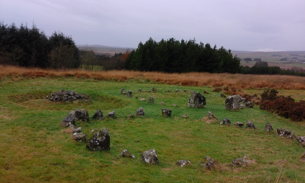 Stone circles near Davagh forest bike trails