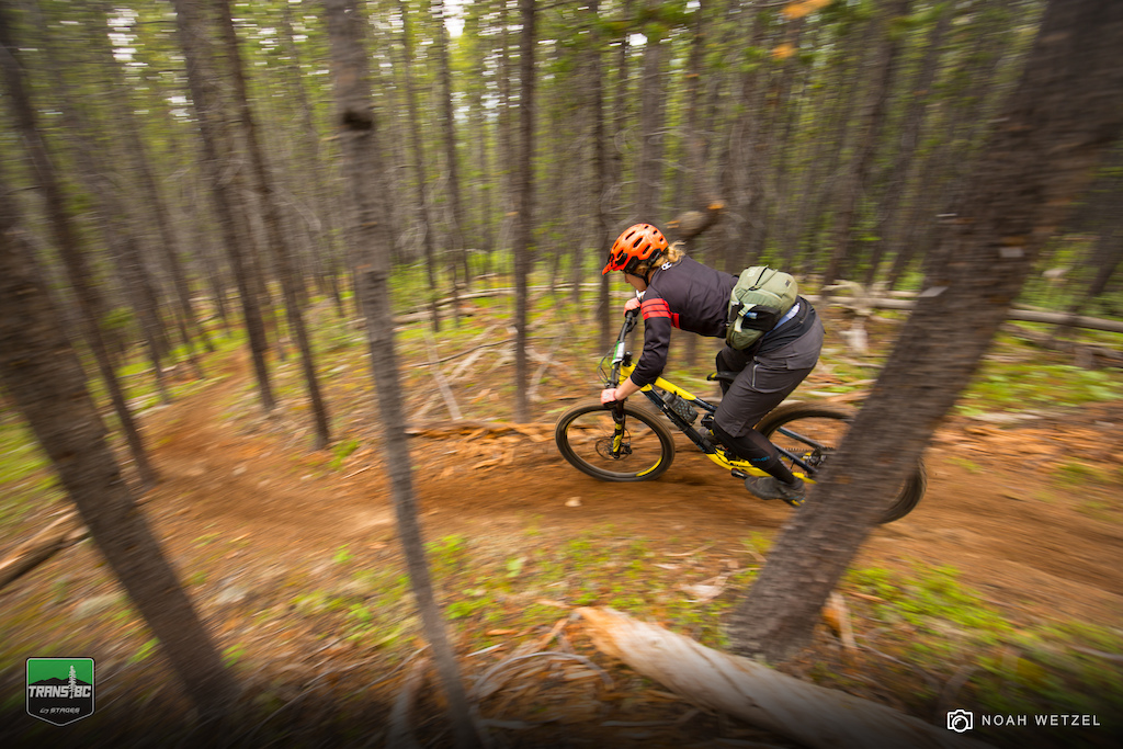 Weaving through Stage 2 on Day 2 of the Trans B.C. Enduro at Panorama.