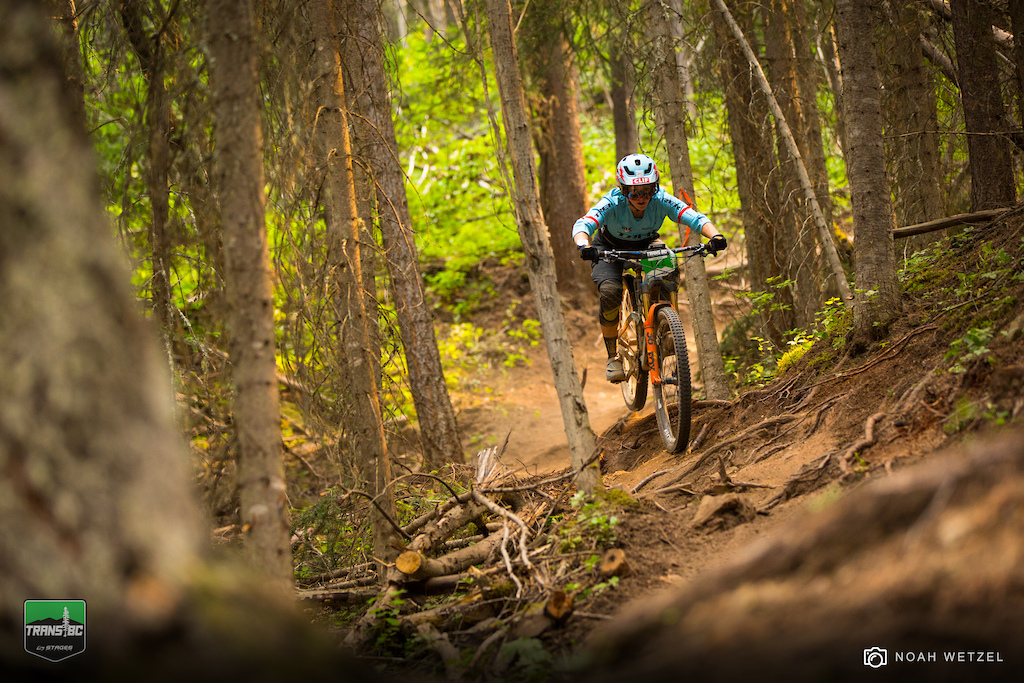 Casey Brown races Stage 5 at Panorama Resort on Day 2 of the Trans B.C. Enduro.