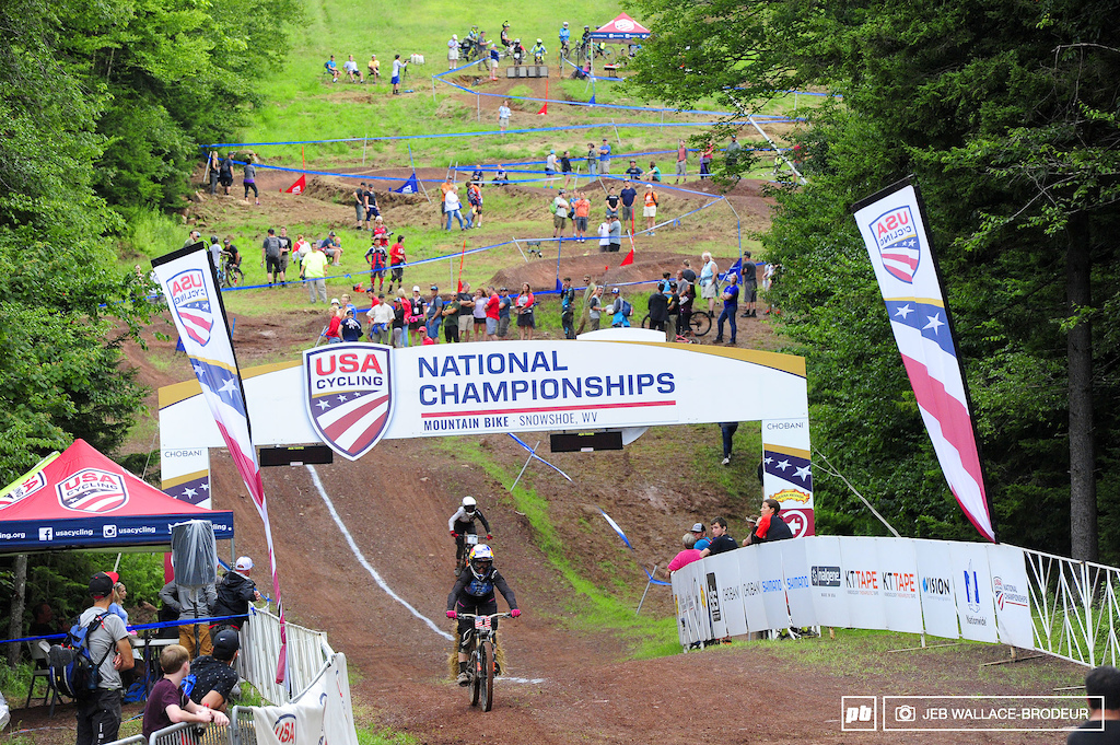 The dual slalom venue was damp but held up well despite heavy rains earlier in the day.
