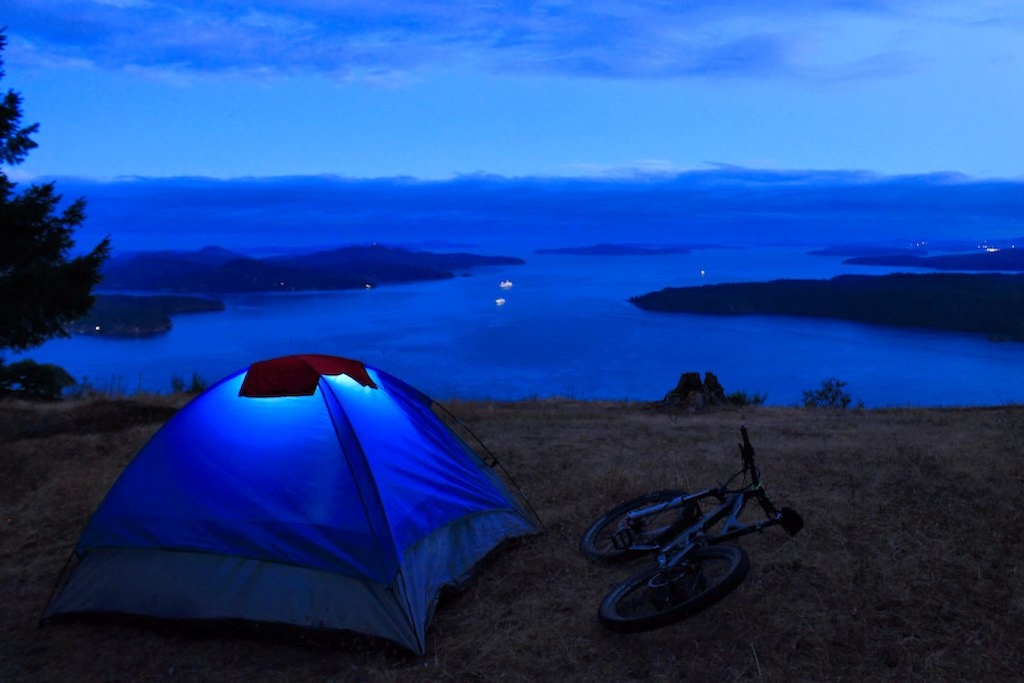 bike camp spot with sweet view