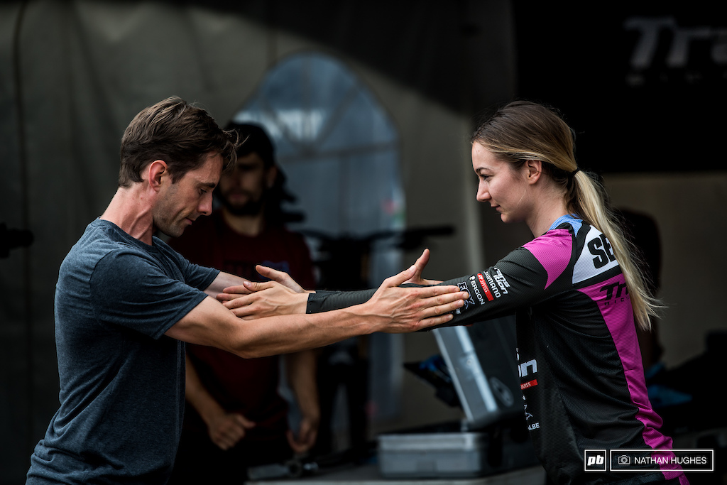 Tahnee Seagrave prepares for combat in the Quebecois forest with trainer Chris Kilmurray.
