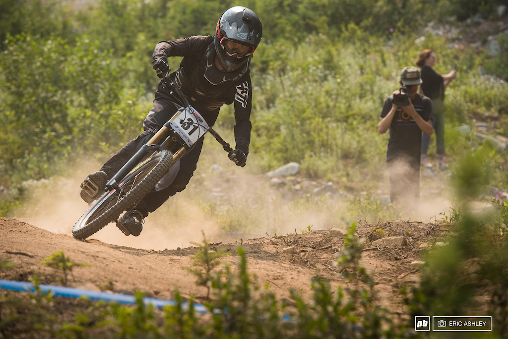 Fresh from his first Pro Mens Podium at Silver Mountain Jason Eiswald was searching for a repeat Pro Men .