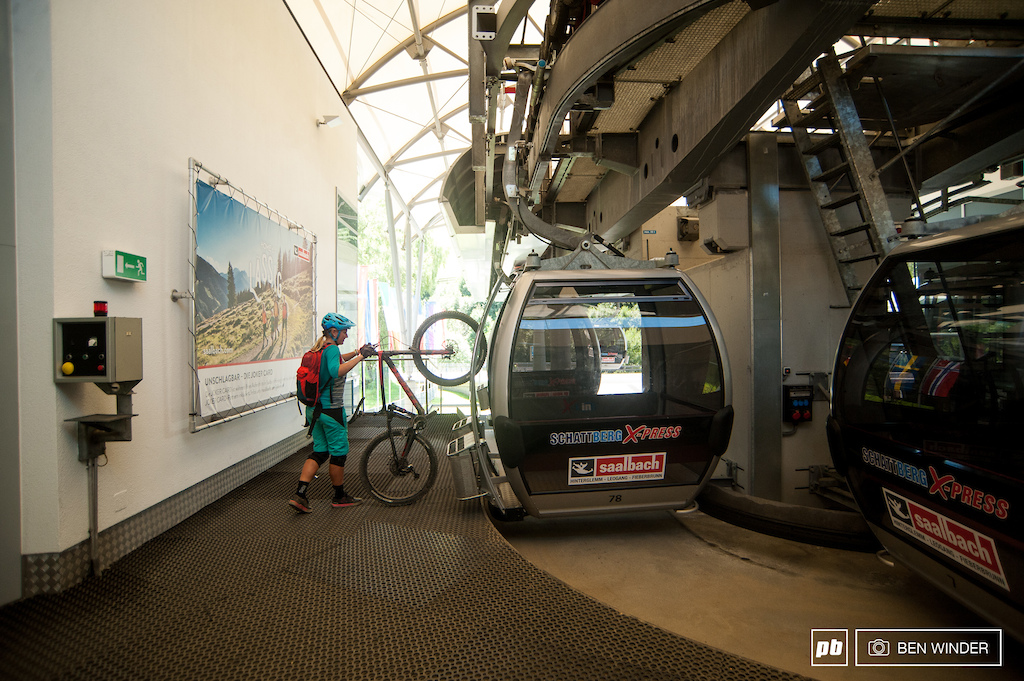 With the lift pass, ‘Joker card’ you’re able to go up the lift and ride over to Leogang, and do one run (per day) then ride back over as a day trip to the other trails. This is what we decided to do on one of the days.