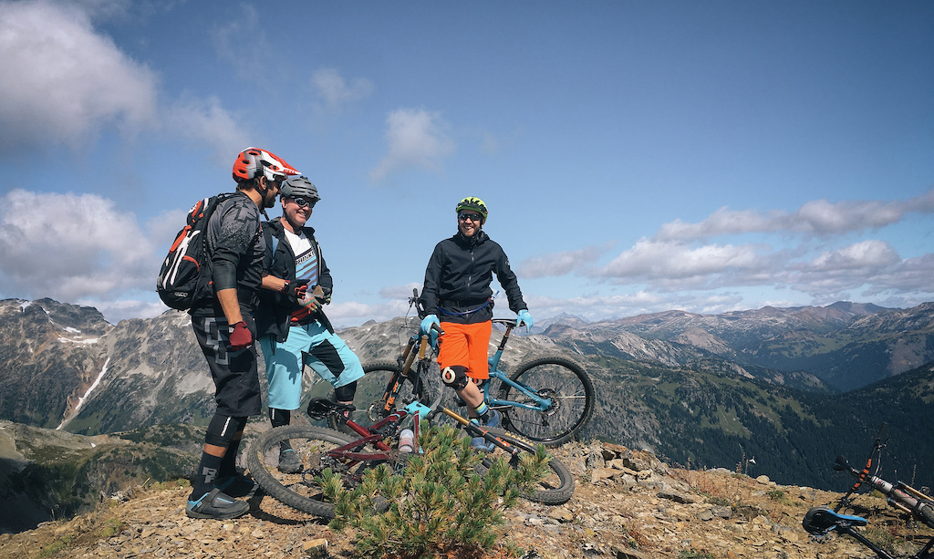 Hanging out with freeride legend Wade Simmons at the top of Mount Barbour.