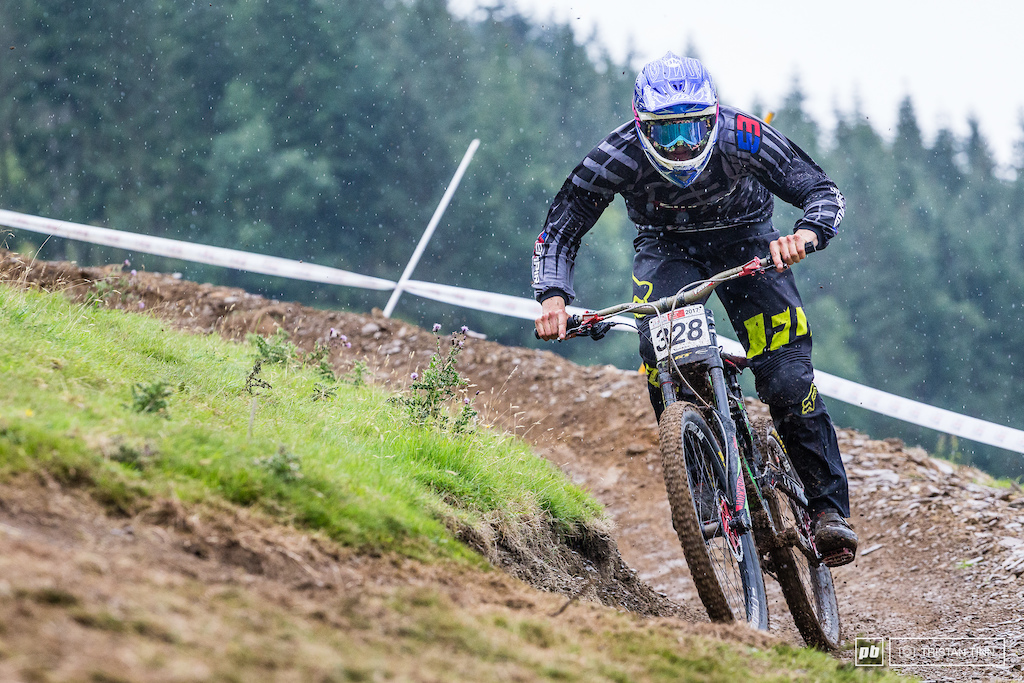 Calum Mcbain in the rain... not sure the goggle lens was a good choice but atleast you took the top step in style!