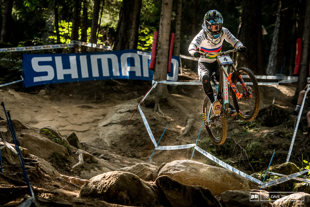 Danny Hart was going for it today but a crash in the woods put an ends to his hopes of victory.