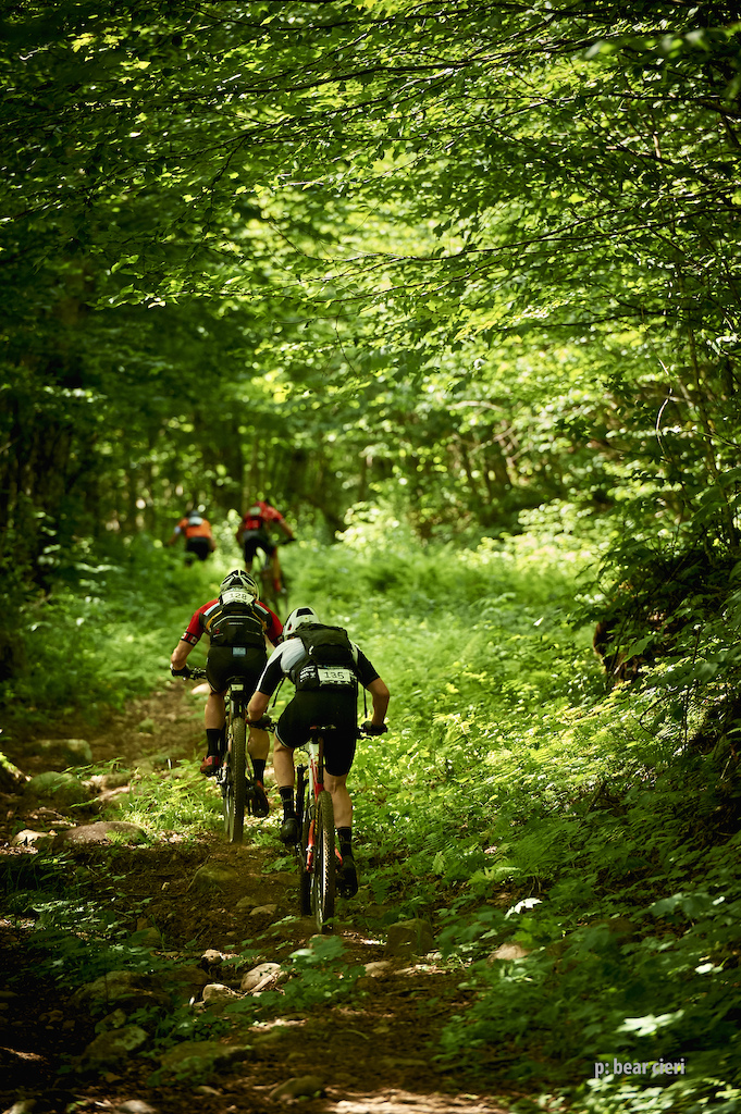 "Battling up the the crux of the climb up Mont Saint Anne."

Quebec Singletrack Experience. Day 3 at Mount St Anne. 

43 km (26.7 miles)
photo by Bear Cieri