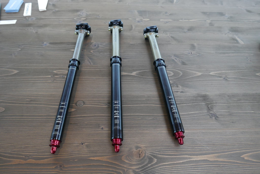 Thomson have updated their dropper post. The 2.0 version features many of the same elements as the current post, but Thomson are claiming a lower price (though it is yet to be determined).

The post will be available in 30.9 and 31.6 diameters with 150mm drop and there will be a 27.2 version available with 75mm drop.