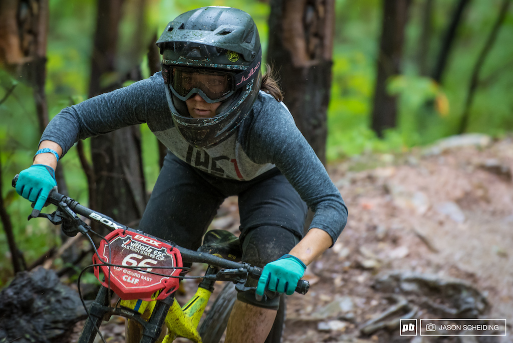Rachel Pageau has been lighting up the race scene this year winning multiple enduros, and has been a mainstay on the podiums of both Enduro and DH. This weekend she takes the win in Enduro and lands on the 3rd step of the podium. Expect to see big things from this pinner in the future.
