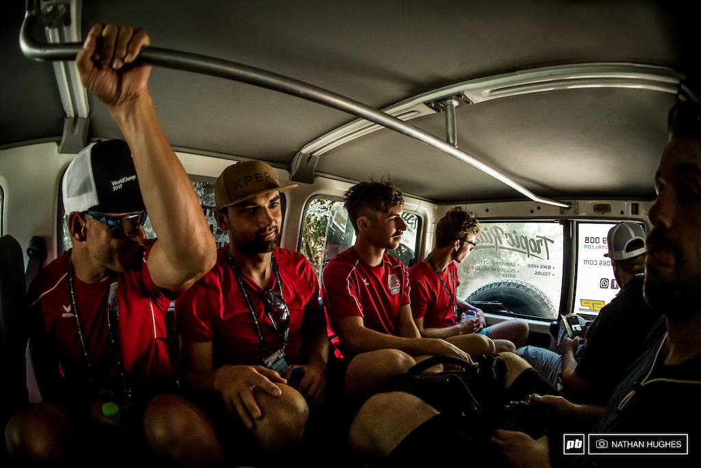Team Austria shuttling up to scope out this jungle boogie.