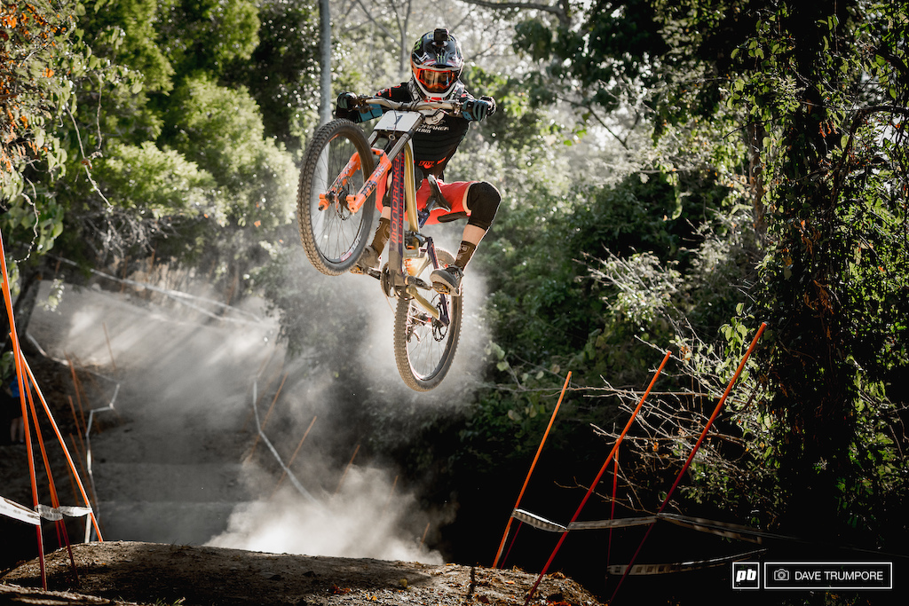 Some riders stay low over this jump, but you can always count on Danny Hart to send it.