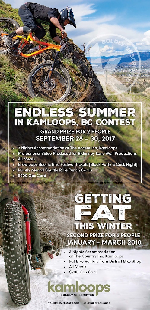 Enter the Endless Summer Contest for you chance to win a trip for two biking the Kamloops Trails.