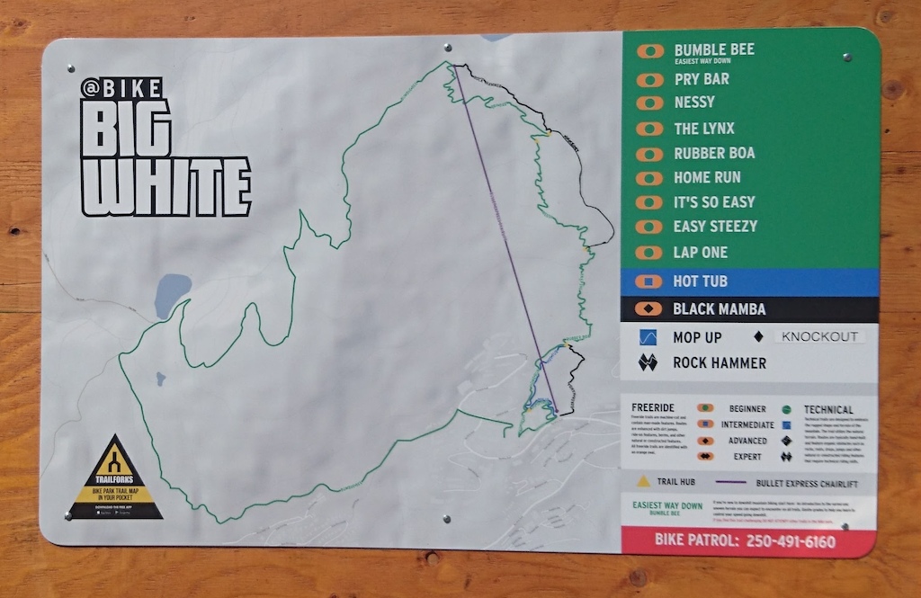 Big White's new bike park uses Trailforks for their sign board maps.