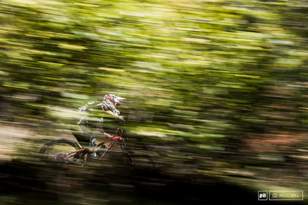 Isabeau Courdurier darting through the beech trees in Finale Ligure a couple of seasons ago.