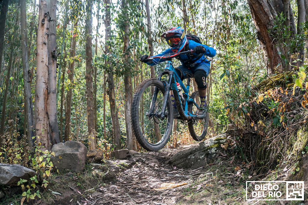 Riding the trails in the Llaullipata forest, Cusco.