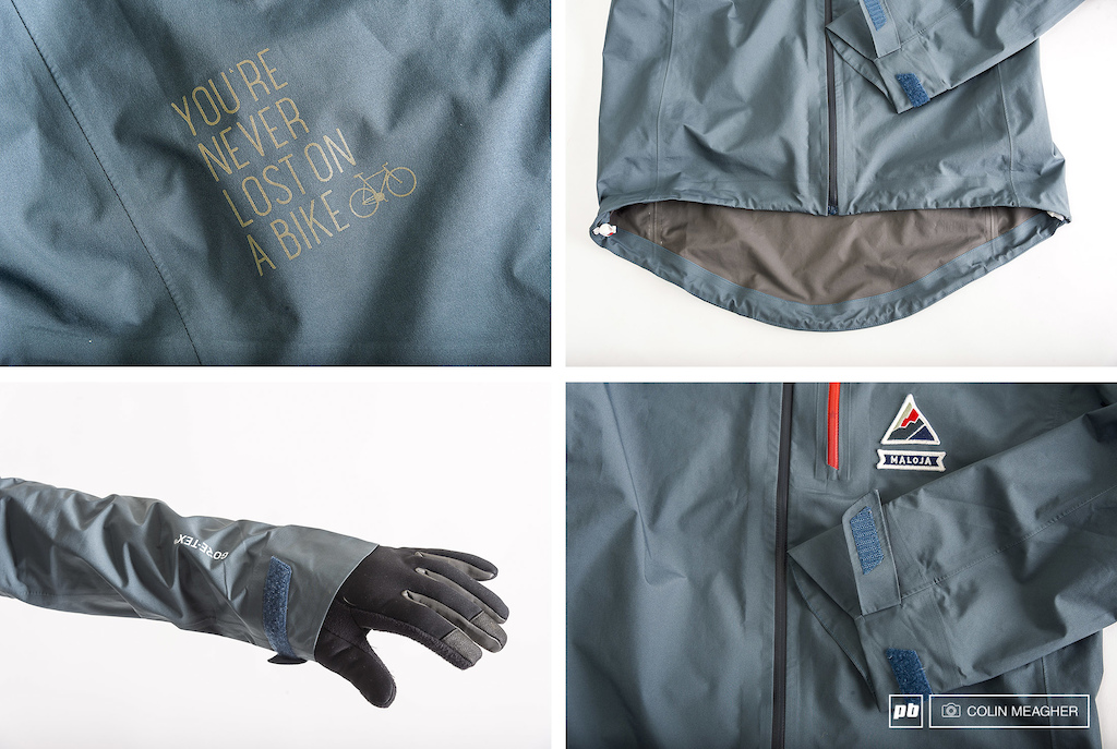 The Maloja LauternM. Snow Jacket features reflective bits on the body of the jacket for visibility in the dark a great drop seat to keep debris from where you really don t want them a cuff designed to overlap the wrist but keep fabric bunching to a minimum and velcro adjustable sleeves to tailor the fit at the wrist.
