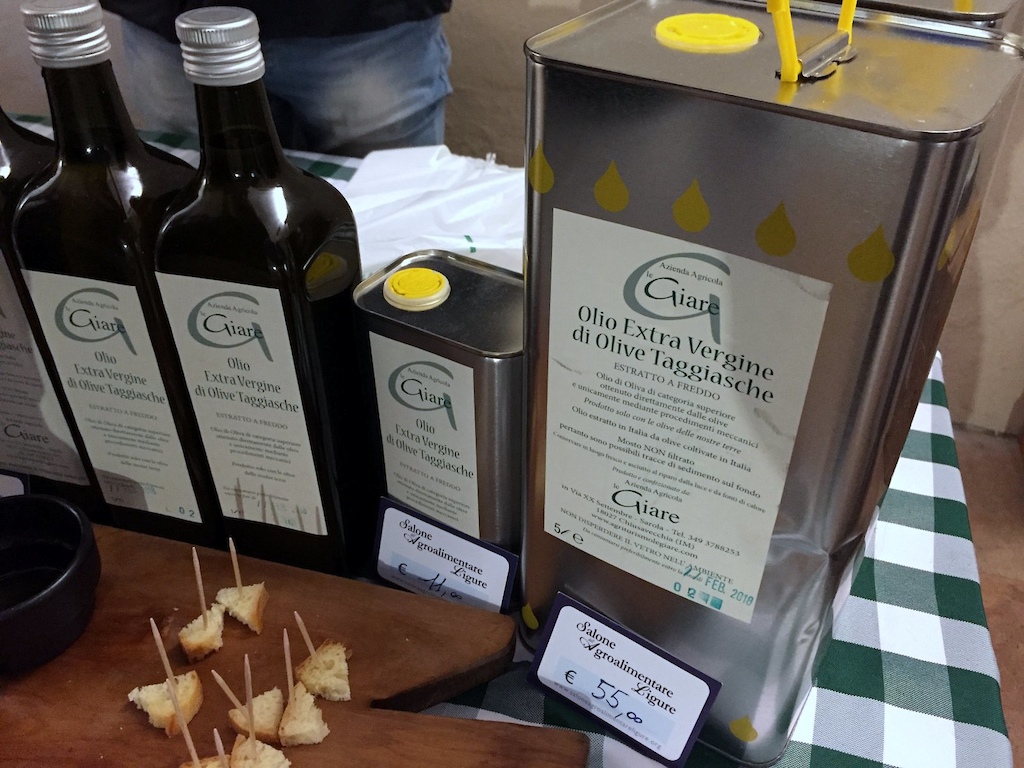 Some of Liguria's finest olive oil, a snip a €11 per litre.