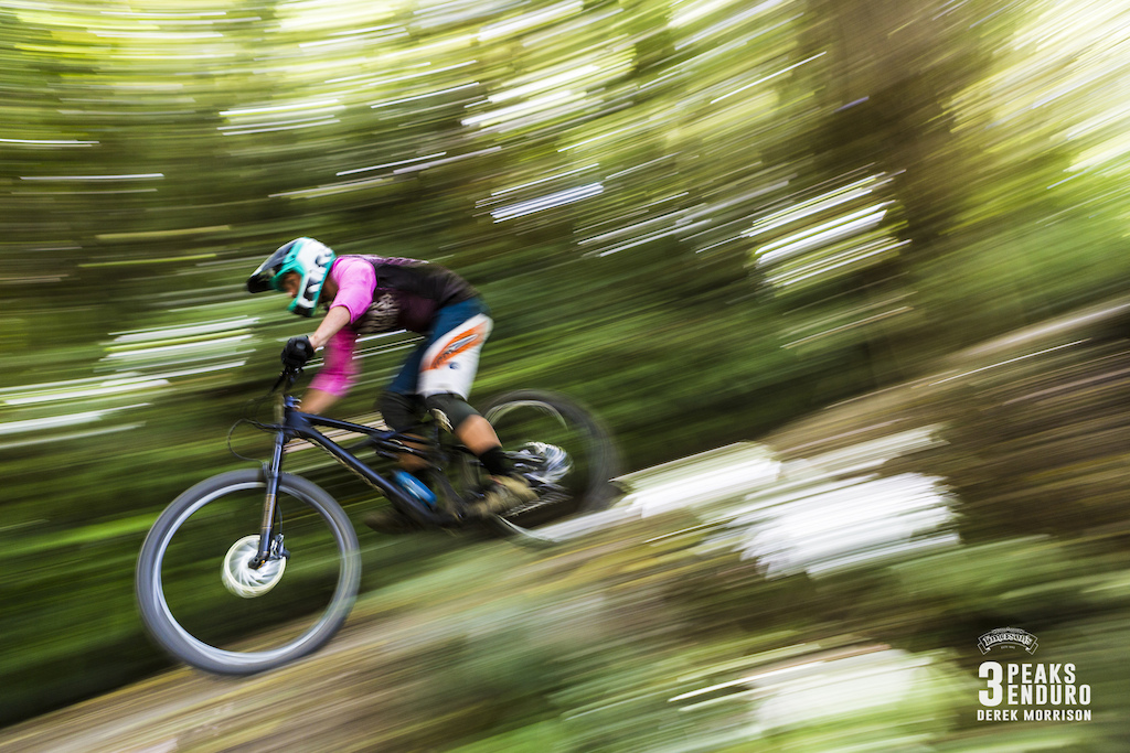 On the hammer during Day 1 of racing in the sixth edition of the Emerson's 3 Peaks Enduro mountain bike race held in the hills above Dunedin, New Zealand, at the weekend (December 02-03, 2017).