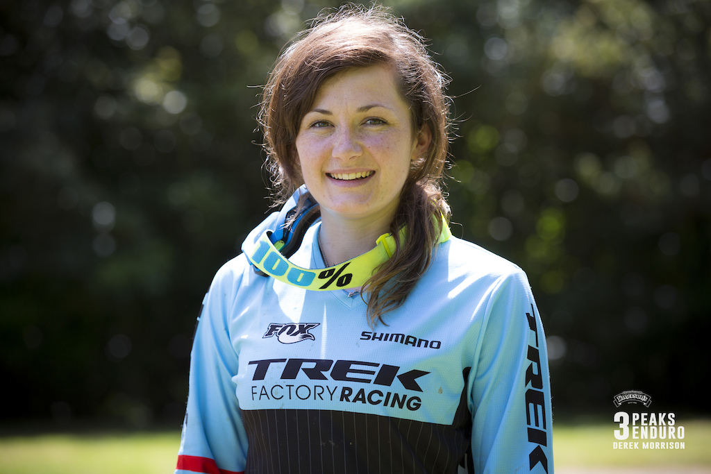 Katy Winton takes the lead after Day 1 of racing in the sixth edition of the Emerson's 3 Peaks Enduro mountain bike race held in the hills above Dunedin, New Zealand, at the weekend (December 02-03, 2017).