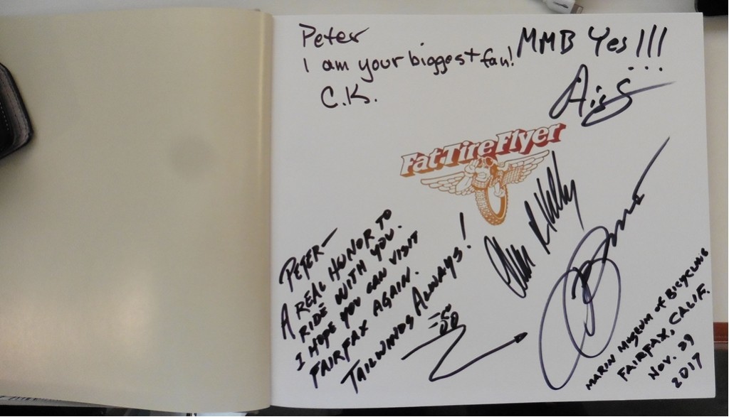 Signatures in Peter Sagan's copy