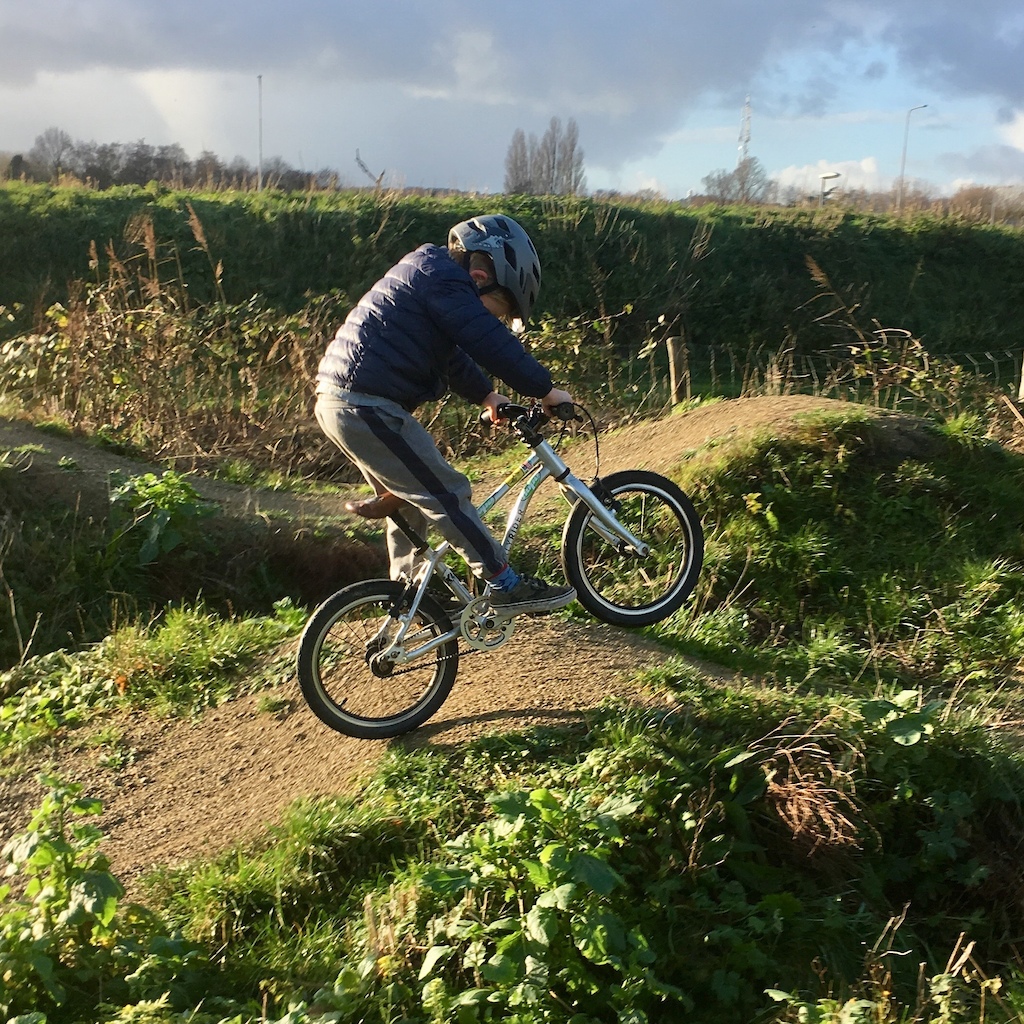 Playing at the pumptrack at just 5 years old