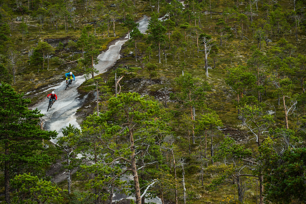 Mikael af Ekenstam and Joey Schulser riding in Skjomen, Reinnesfjellet, Norway.