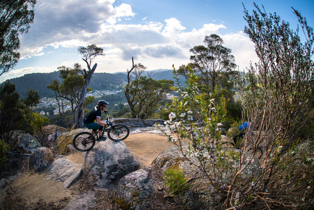 This shot is at the end of a super fun and fast section before it drops down onto the open slab.