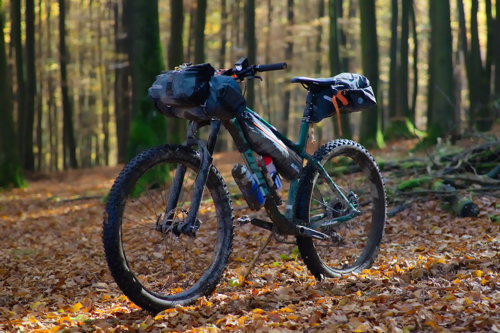 Lukas' Big Honzo, equipped with Ortlieb's Frame Pack Top Tube, Seat Pack, Handlebar Pack and Accessory Pack.