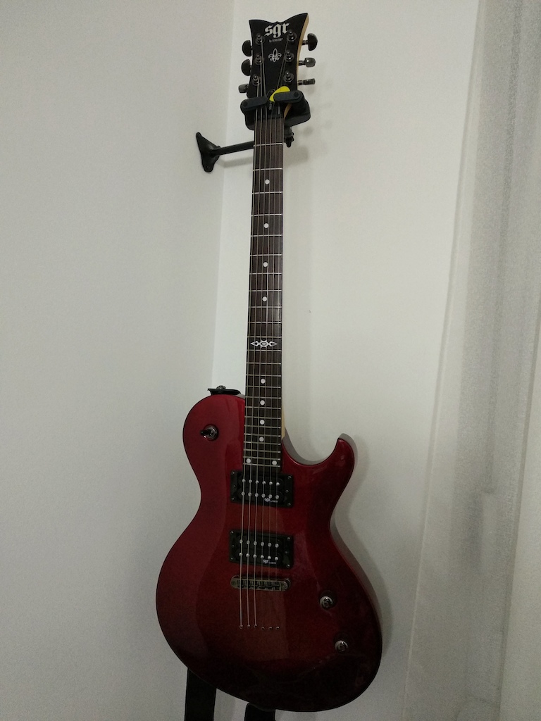 Just swinging it around. This baby is amazing.
And she got named. :D


Schecter Solo-6
