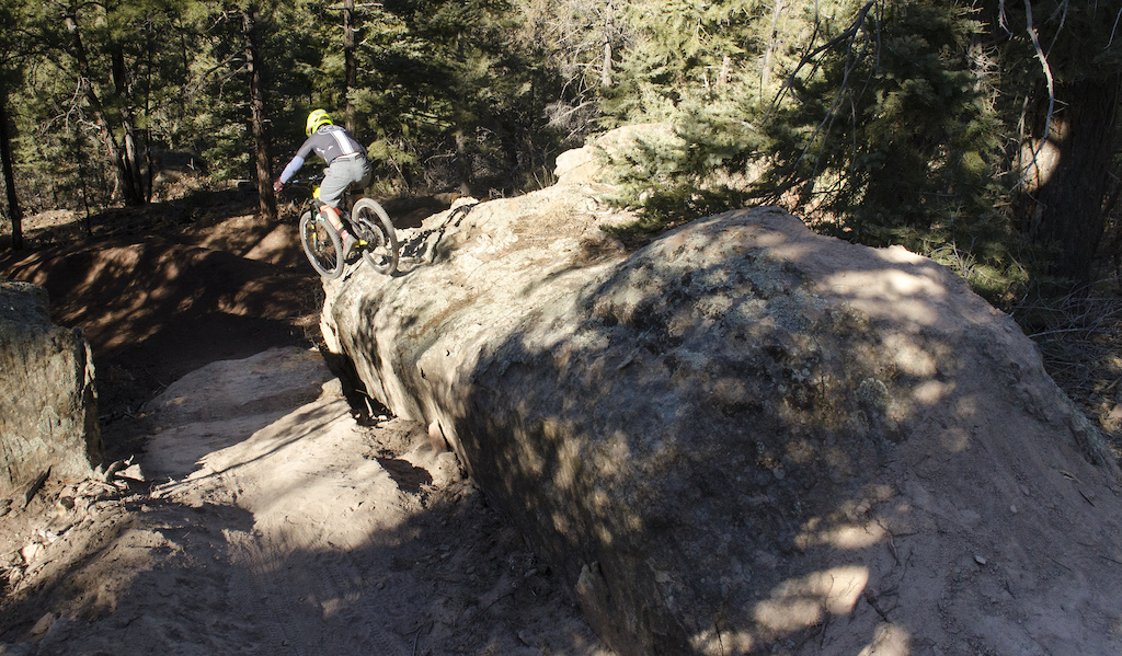 Roll on, huck off! JJ steps to it. The trails at Glorieta are unreal! @mountainbikenewmexico