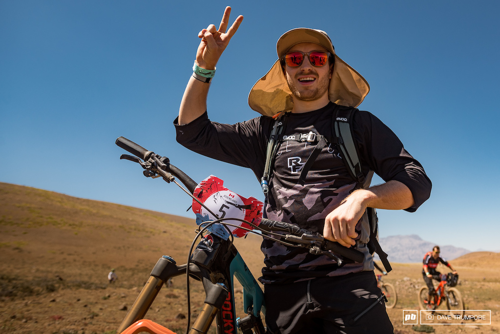 Jesse Melamed tried his hand at racing blind for the first time here at Andes Pacifico and ended day 1 in second place.