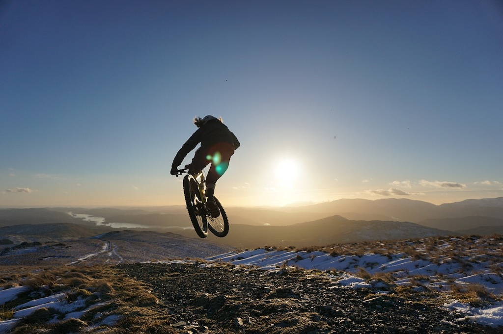 Ben launching into golden hour in the Lakes.