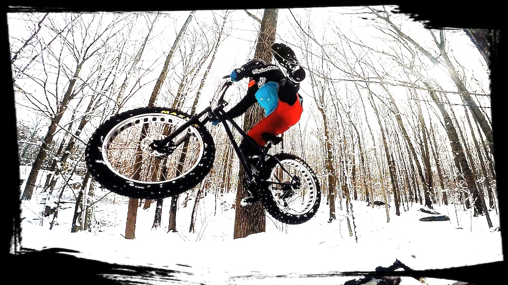 Snow jumping the Fat bike