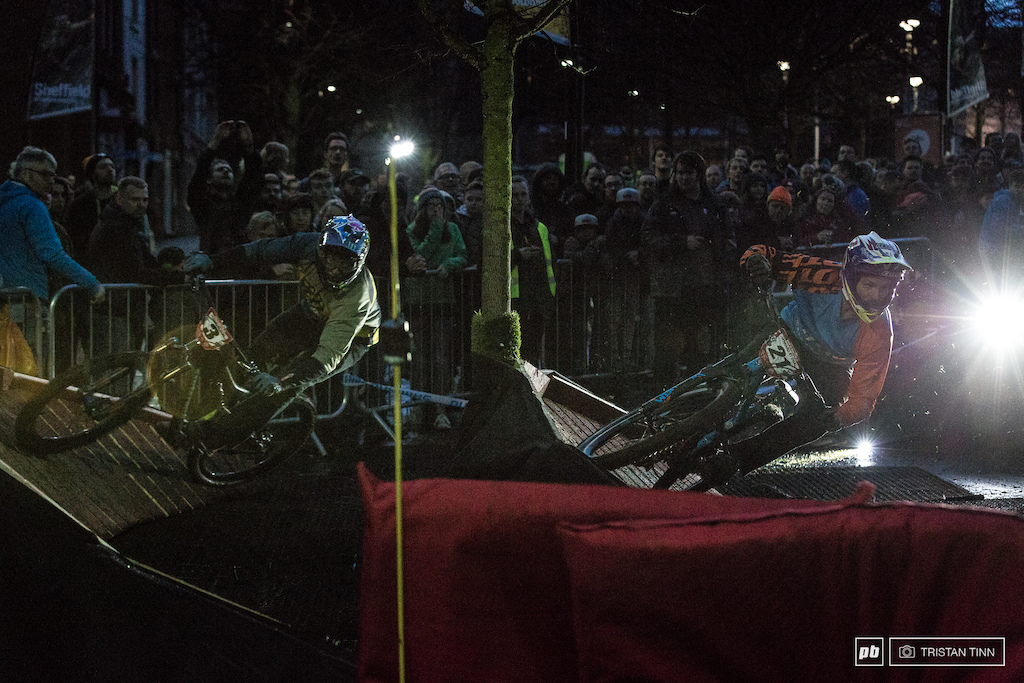 James Swinden and Steve Peat charge the chaos corner in quater finals