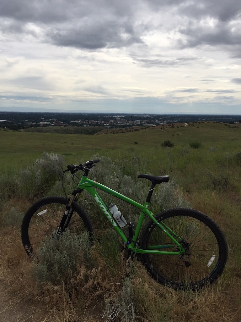 Riding hard tail in the Boise hills.