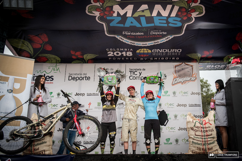 The women's podium was a mirror image of last weeks round, with Cecile Ravanel once again taking a convincing win.